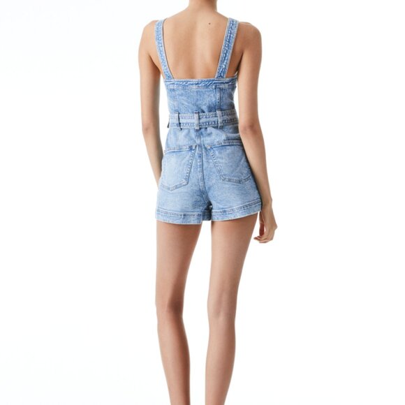 KEI SWEETHEART NECKLINE DENIM ROMPER - Picture 3 of 5